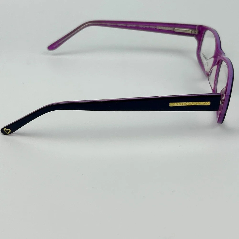 Hard Candy HC04 DPUR Women Eyeglasses Frame Black Plastic Full Rim 53-16-135 mm
